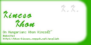 kincso khon business card